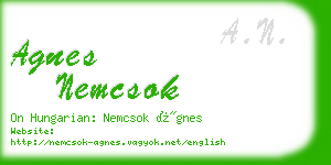 agnes nemcsok business card